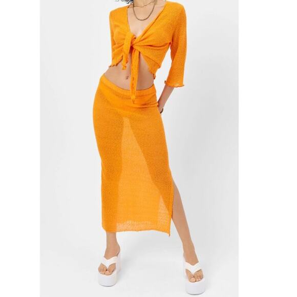 NEW Frankies Bikinis SET Hilary Knit Cardigan Opal Skirt Coverup Sz XS - Picture 1 of 10